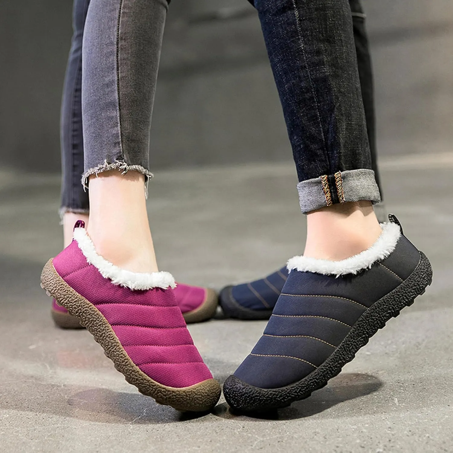 Asifn Mens Women Lightweight Bootie Slippers with Memory Foam Indoor Outdoor Warm House Shoes Waterproof Sport Lounge Camping Boots