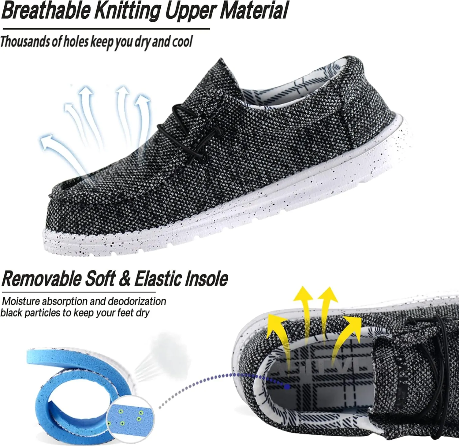 ASITVO Men's Wide Loafers & Slip-ons|Big Size Casual Slip on Walking Shoes|Width Toe Box