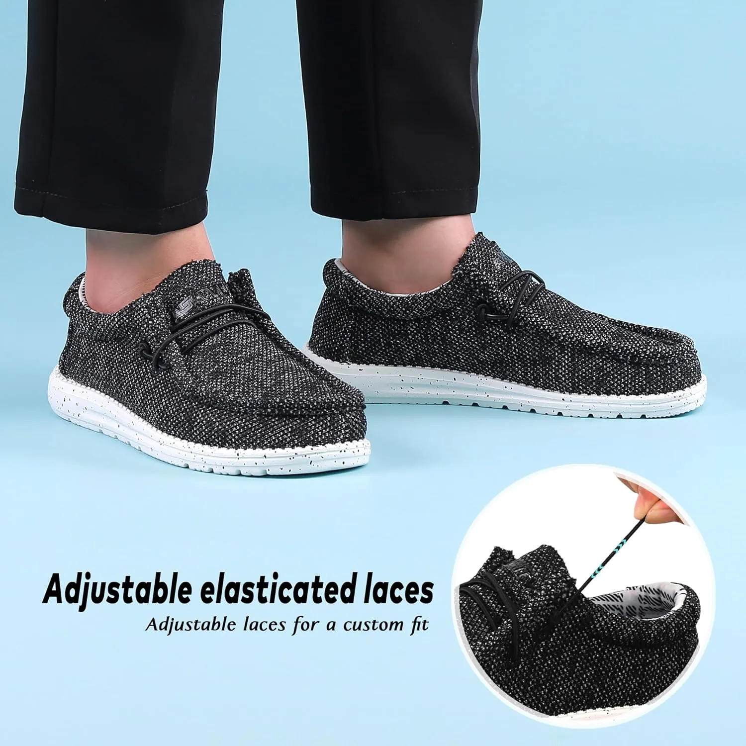 ASITVO Men's Wide Loafers & Slip-ons|Big Size Casual Slip on Walking Shoes|Width Toe Box