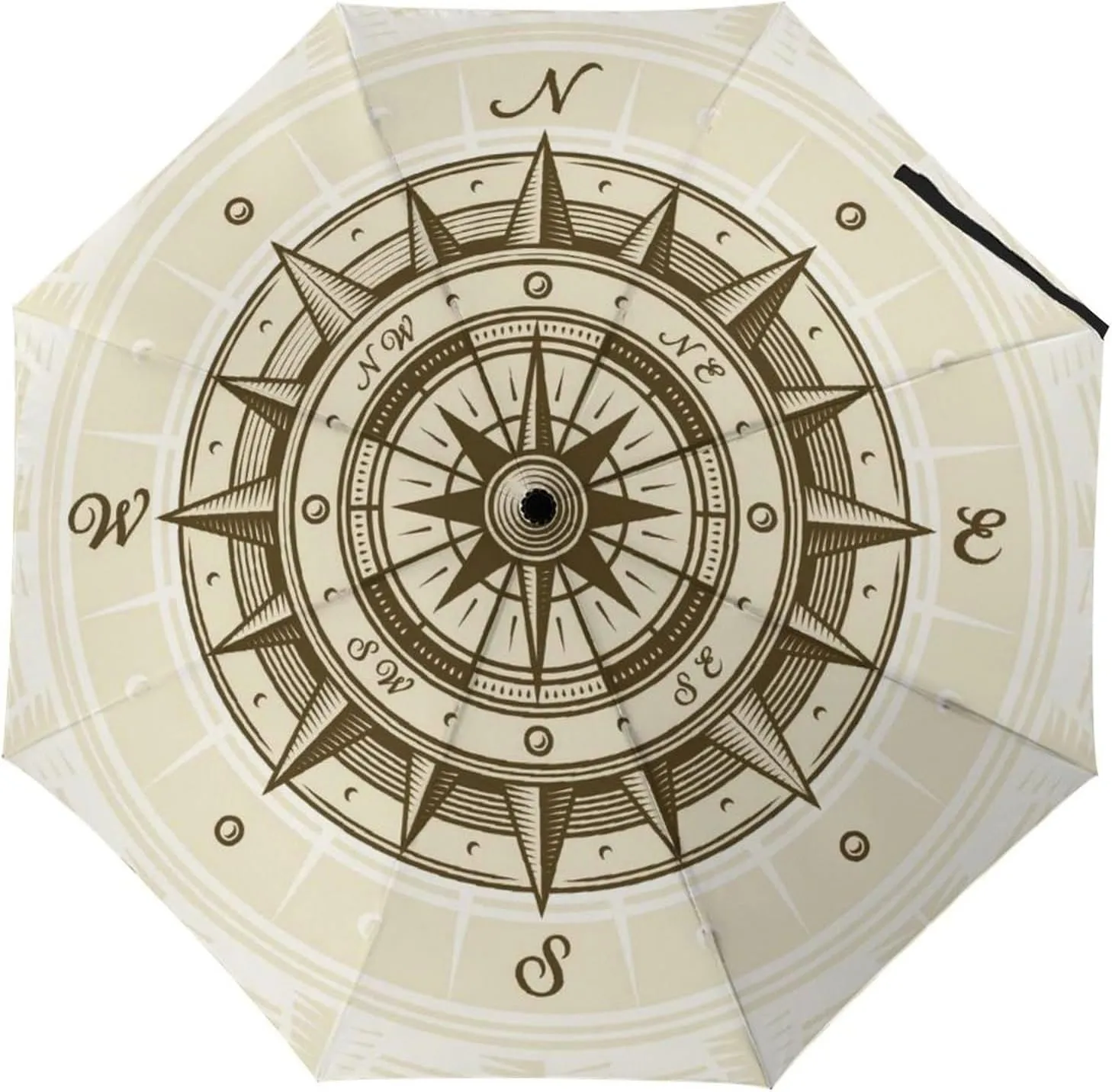Automatic Travel Sun Parasol 3-Fold 8 Ribs Umbrella, Strong Rain Folding Umbrella UV Protection Outer