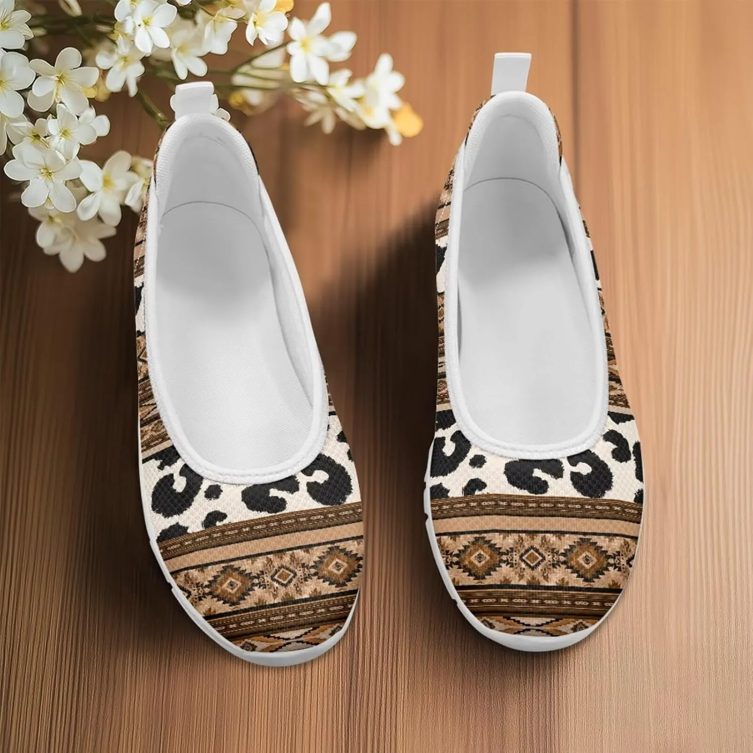 Aztec Tribal Slip On Walking Shoes for Women Orthopedic Soft Shoes Arch Support Diabetes Foam Shoes Anti-Skid