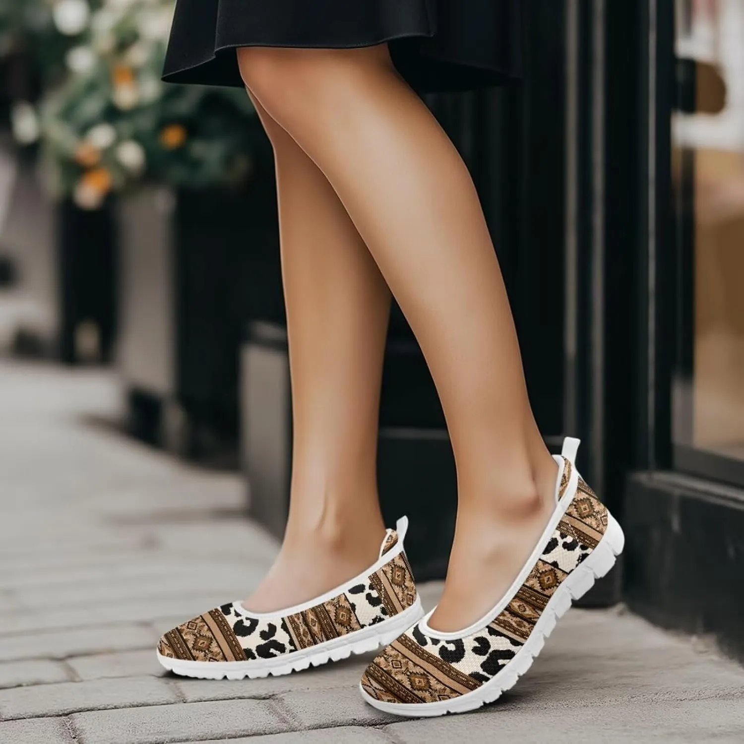 Aztec Tribal Slip On Walking Shoes for Women Orthopedic Soft Shoes Arch Support Diabetes Foam Shoes Anti-Skid