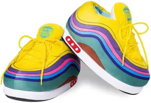 Banned Goods RAINBOW Sneaker Slippers for Men & Women | Hypebeast House Slippers | Premium Plush Comfort, One-Size 6-12