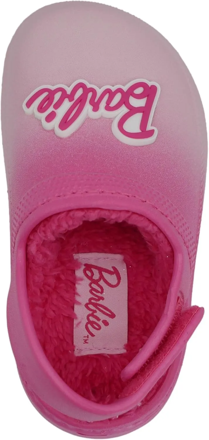 Barbie Toddler Girls' Faux Fur Lined Clogs with Adjustable Strap – Comfortable, Cozy, and Stylish Slip-On Shoes