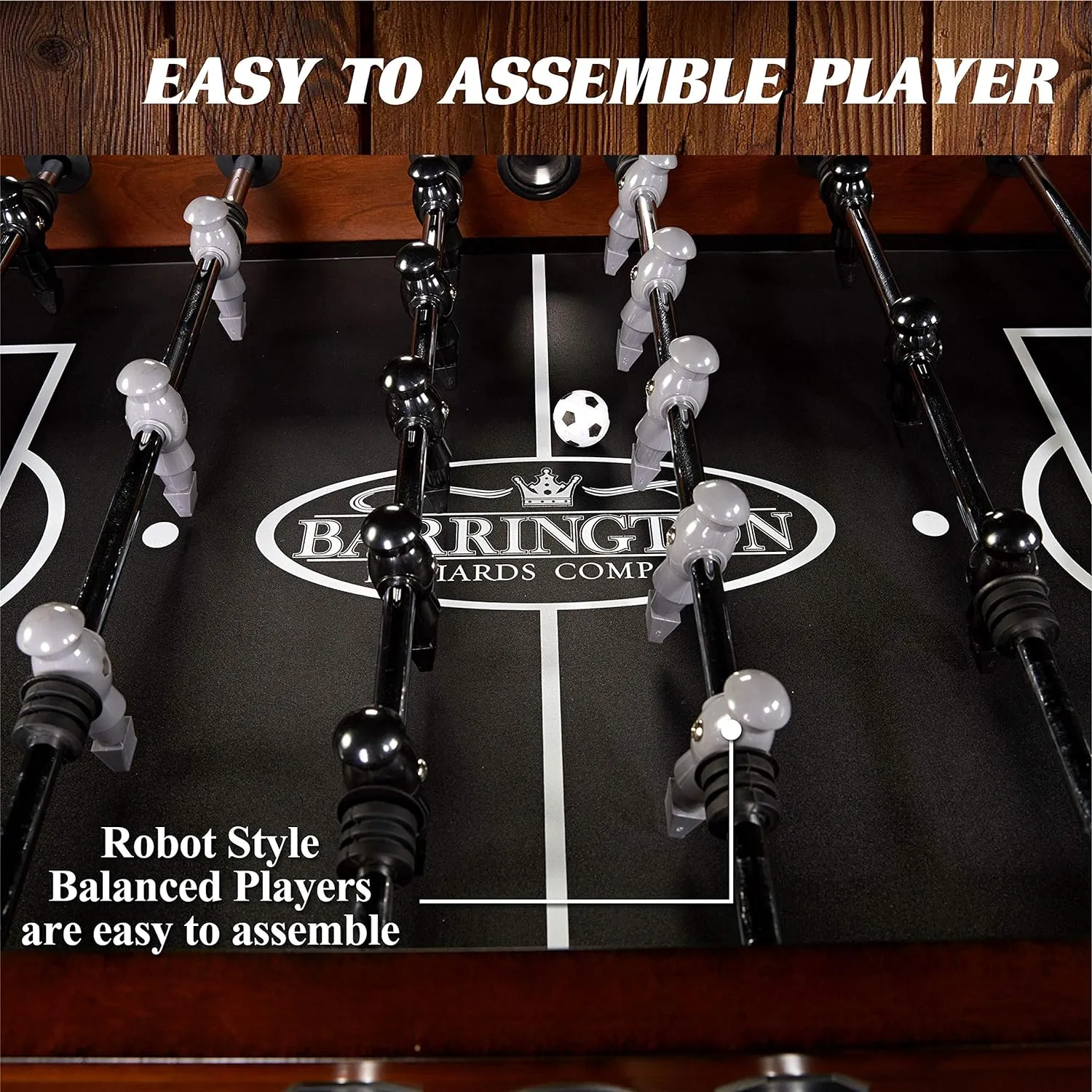 Barrington Foosball Multiple Styles Soccer Foosball Tables, Durable & Stylish Designs with Tabletop Sports Soccer Balls, Perfect for Family Game Rooms