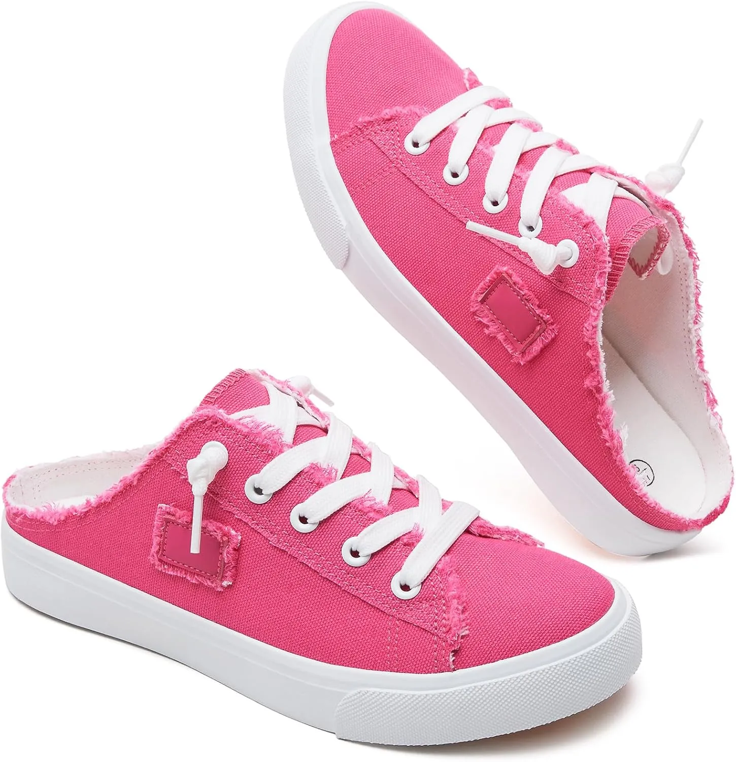 BENPAO Women's Slip on Sneakers Canvas Slip ons Shoes Fashion Comfortable Mules Womens Non Slip Loafers Casual Backless Shoes