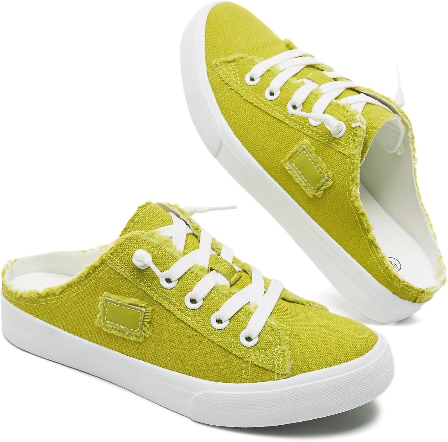 BENPAO Women's Slip on Sneakers Canvas Slip ons Shoes Fashion Comfortable Mules Womens Non Slip Loafers Casual Backless Shoes