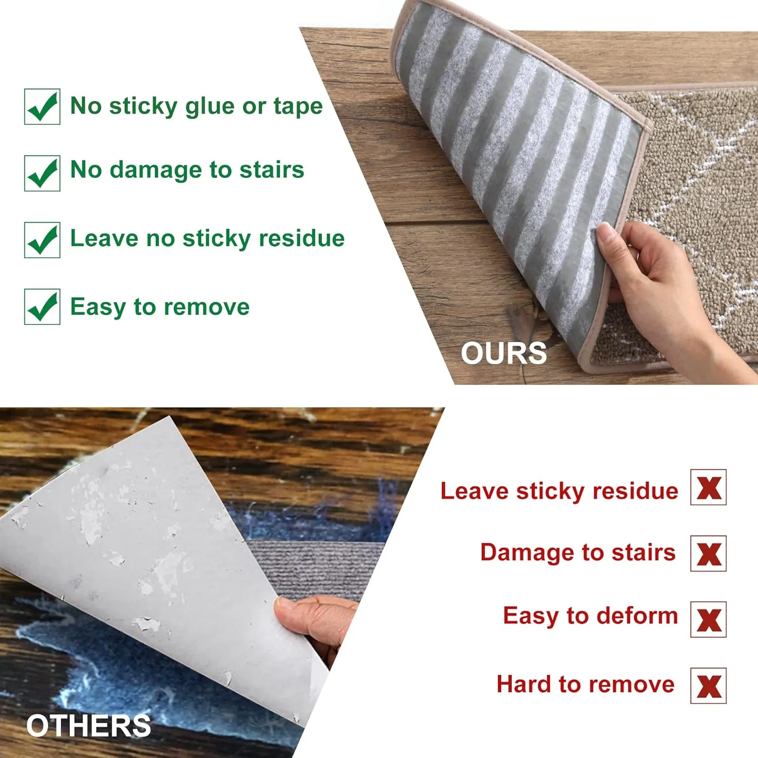 BEQHAUSE Stair Treads for Wooden Steps Polyester Soft Stair Runner Self-Adhesive Stair Rugs Non Slip for Dogs and Kids with TPE Backing 28inX9in Washable Stairs Carpet 4pcs,Dark Grey