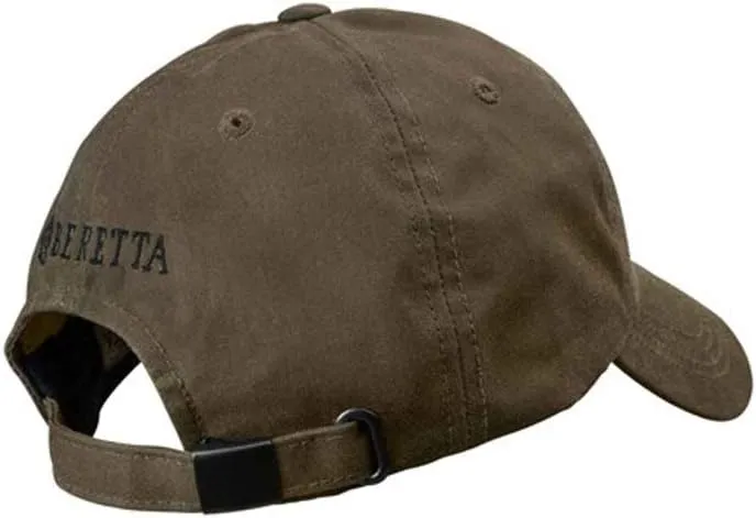 Beretta Men's Waxed Cotton Hunting Outdoor Casual Hat with Beretta Trident logo