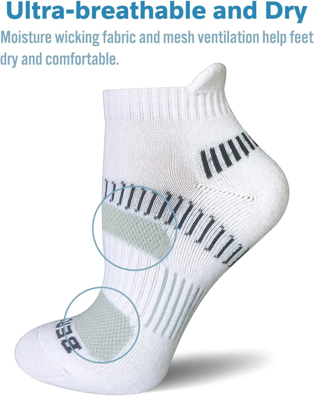BERING Women's Athletic Running Cushioned Ankle Socks (6 Pairs)