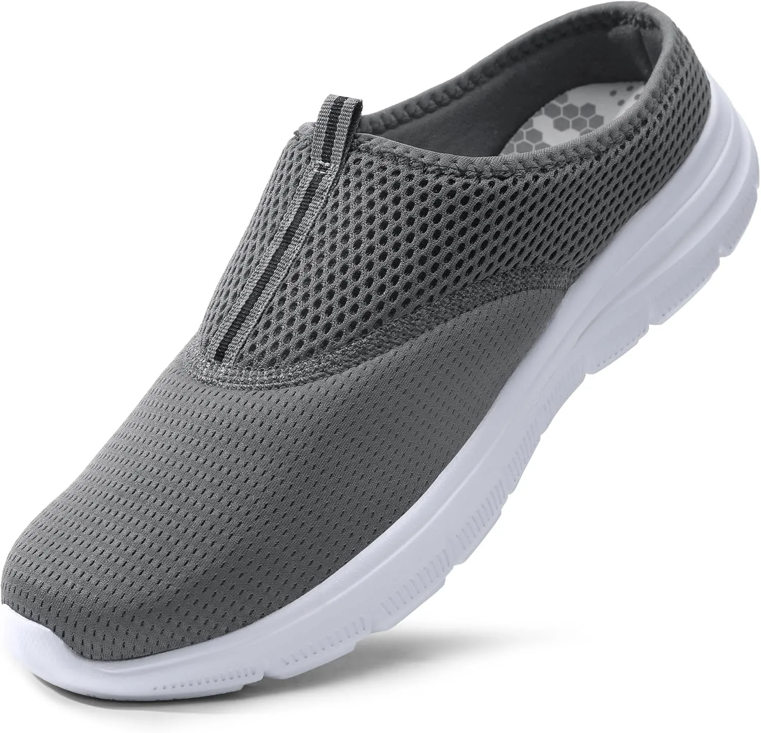 Bigwow Men's Slippers Breathable Mesh Slip On Non-Slip Slides with Memory Foam Casual House Slippers Soft Comfy Lightweight Indoor Outdoor Shoes for Men