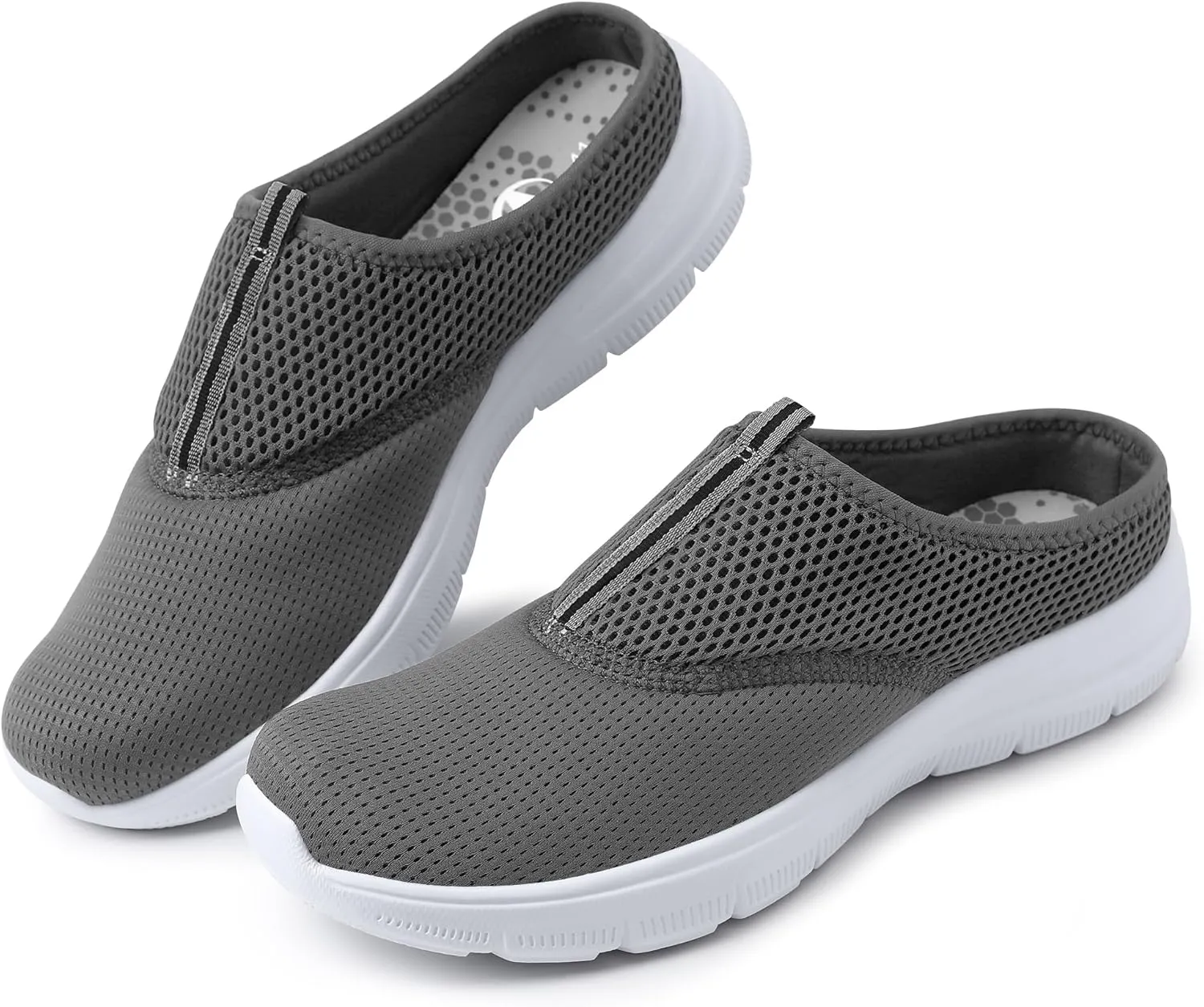 Bigwow Men's Slippers Breathable Mesh Slip On Non-Slip Slides with Memory Foam Casual House Slippers Soft Comfy Lightweight Indoor Outdoor Shoes for Men