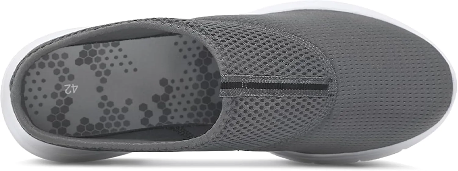 Bigwow Men's Slippers Breathable Mesh Slip On Non-Slip Slides with Memory Foam Casual House Slippers Soft Comfy Lightweight Indoor Outdoor Shoes for Men