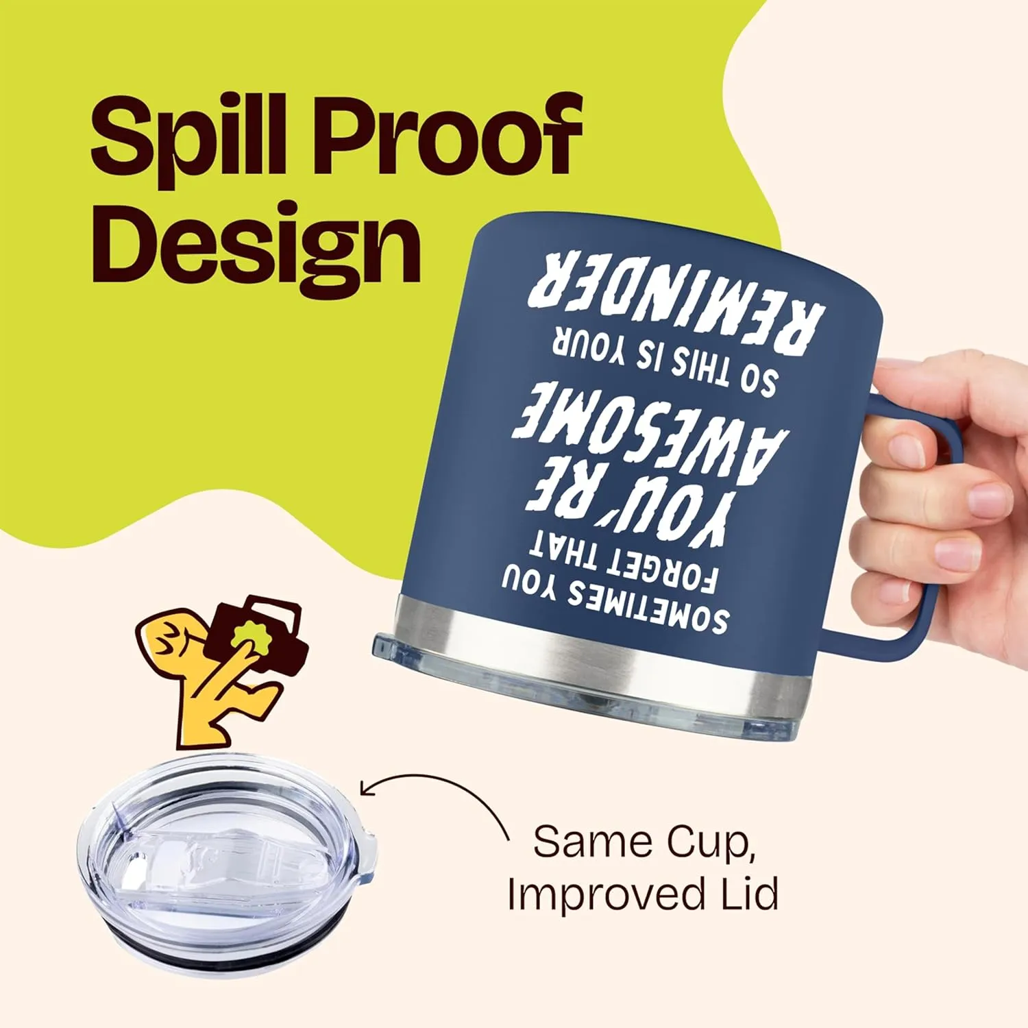 Birthday Gifts for Men - Sometimes You Forget Your Awesome Gifts for Men Over 50 14oz Navy Funny Coffee Mugs Inspirational Unique Thank You Gift Ideas Present for Him