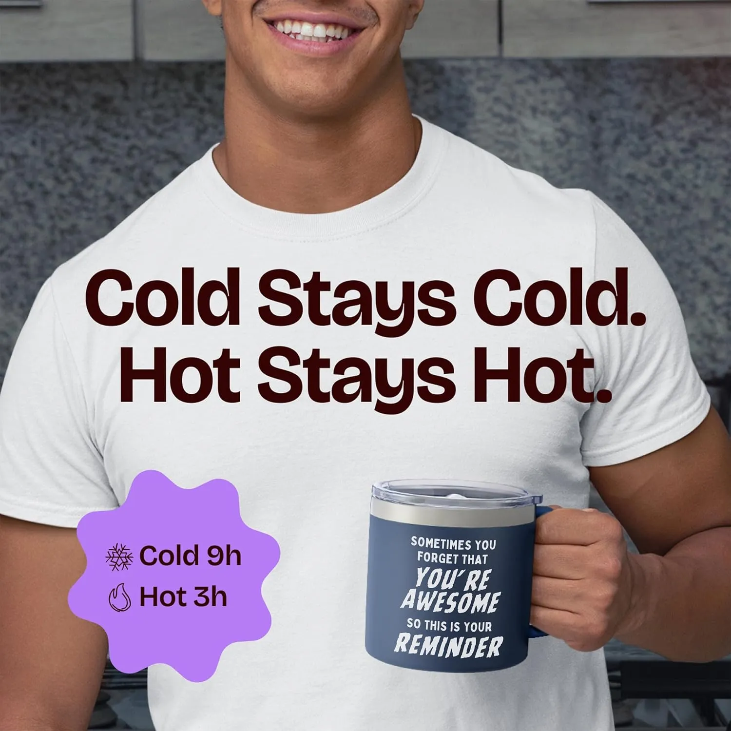 Birthday Gifts for Men - Sometimes You Forget Your Awesome Gifts for Men Over 50 14oz Navy Funny Coffee Mugs Inspirational Unique Thank You Gift Ideas Present for Him