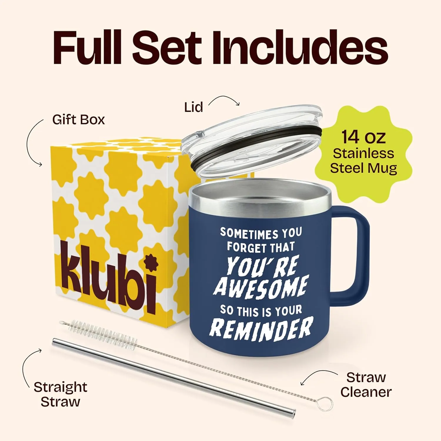 Birthday Gifts for Men - Sometimes You Forget Your Awesome Gifts for Men Over 50 14oz Navy Funny Coffee Mugs Inspirational Unique Thank You Gift Ideas Present for Him