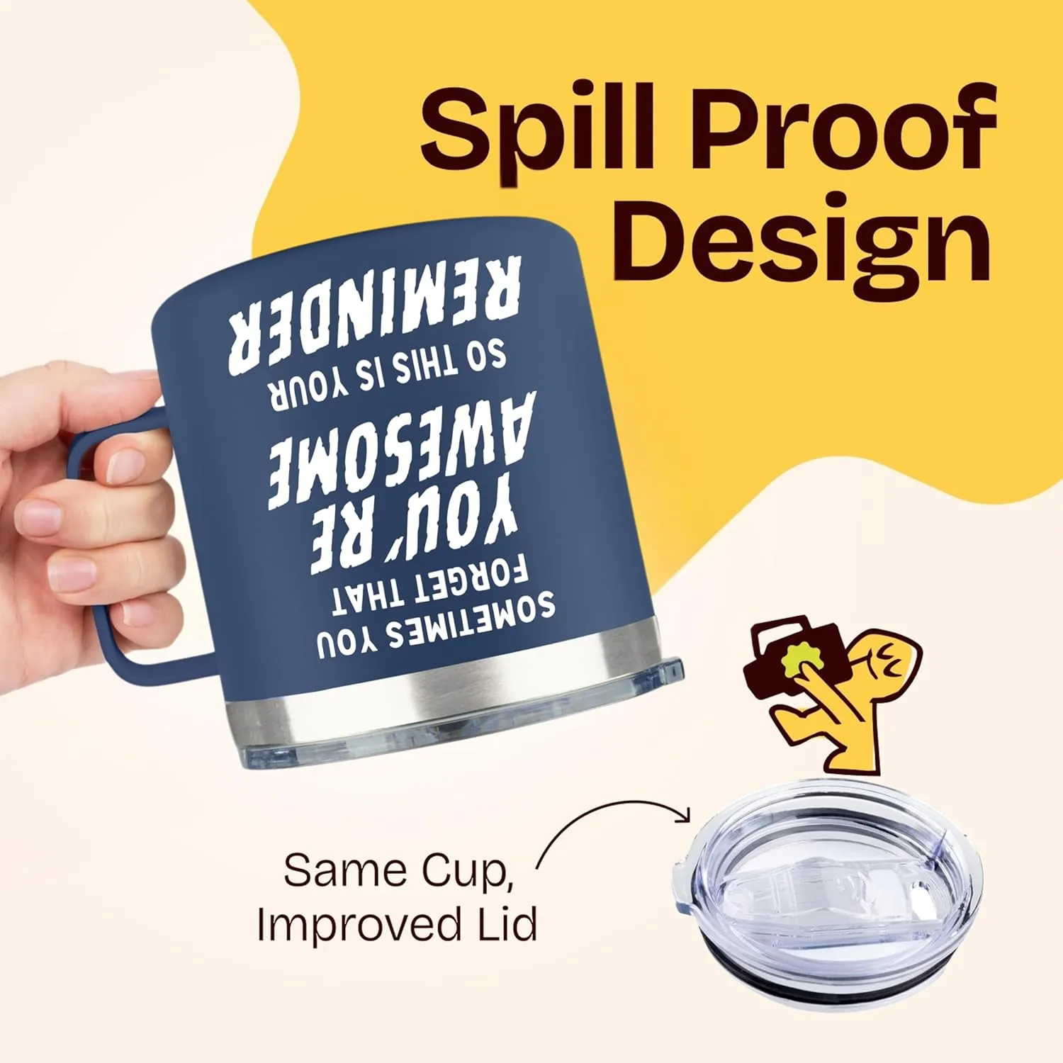 Birthday Gifts for Men - Sometimes You Forget Your Awesome Gifts for Men Over 50 14oz Navy Funny Coffee Mugs Inspirational Unique Thank You Gift Ideas Present for Him