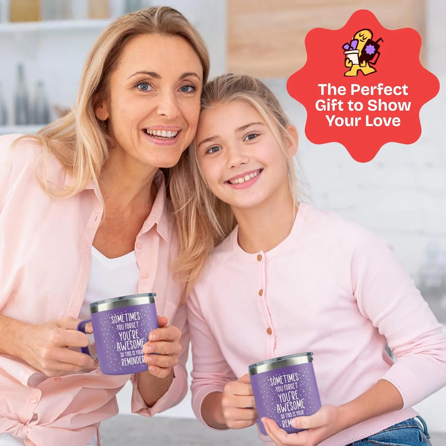 Birthday Gifts for Women Friendship - Sometimes You Forget Your Awesome Gifts Purple Coffee Mug for Her 14oz Inspirational Unique Graduation Gift Ideas 2025 Thank You Gift for Teachers Appreciation