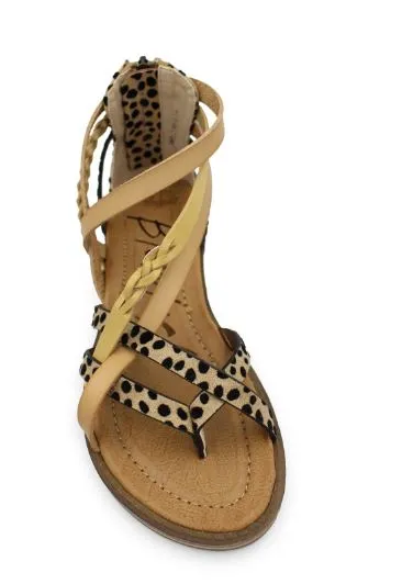 Blowfish Sand Pixie Leopard Brooke Womens Back Zipper Sandals BF-9250