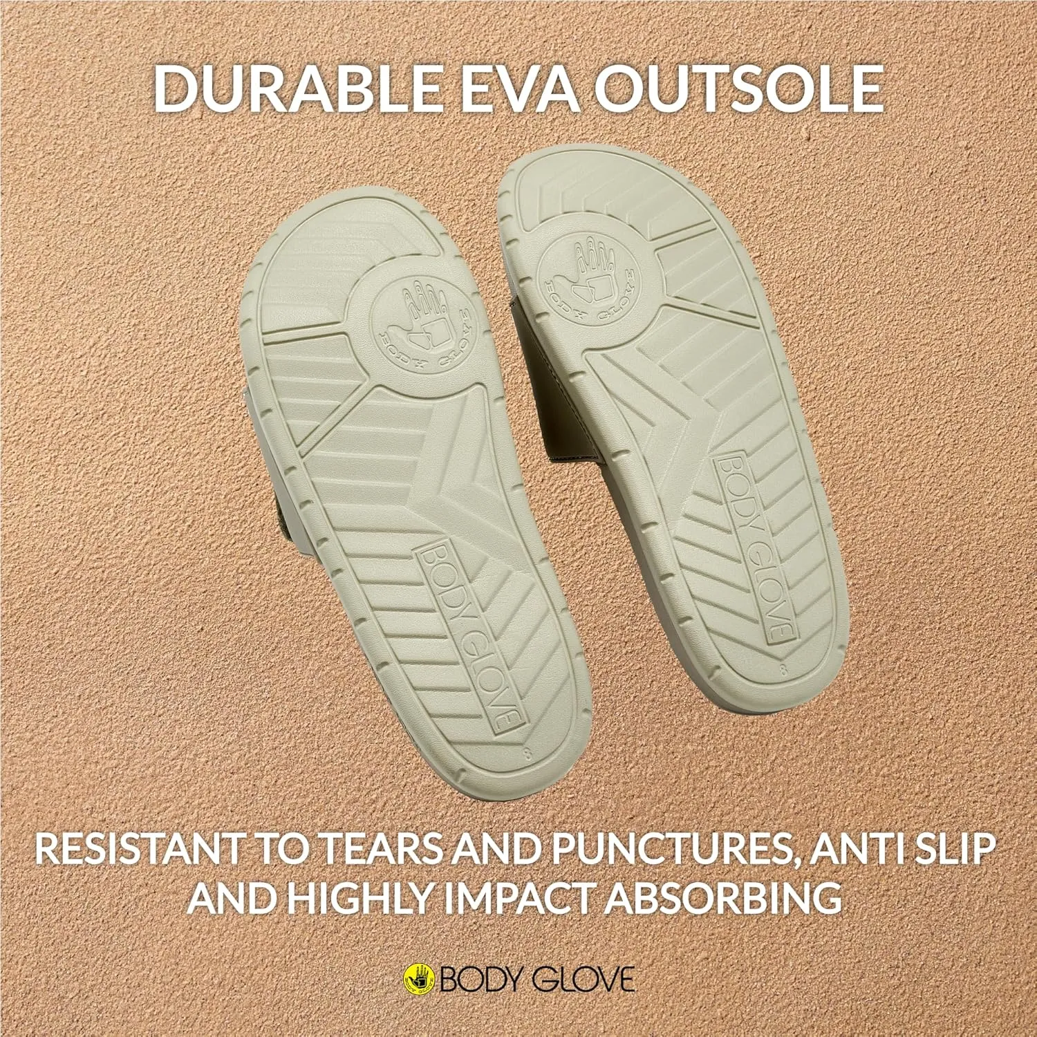 Body Glove Women’s Slides, Cushioned Slide-on Sandal Slippers with Padded Adjustable Strap