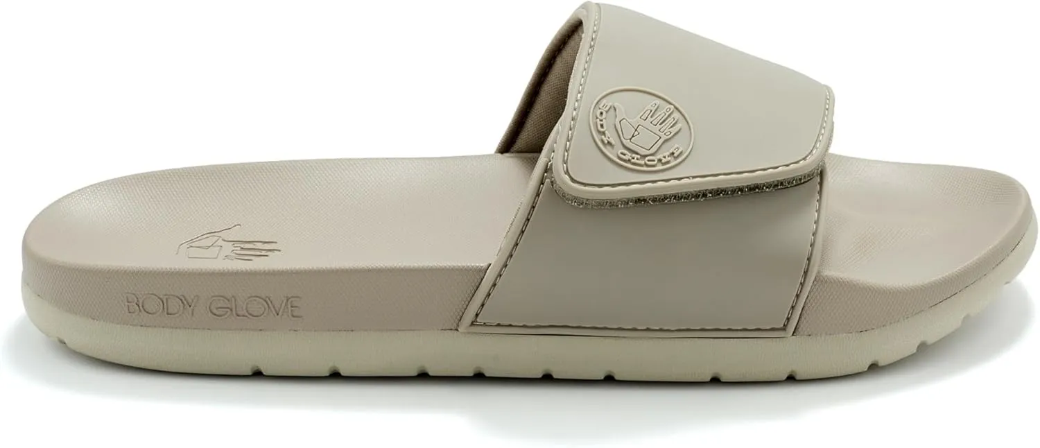 Body Glove Women’s Slides, Cushioned Slide-on Sandal Slippers with Padded Adjustable Strap