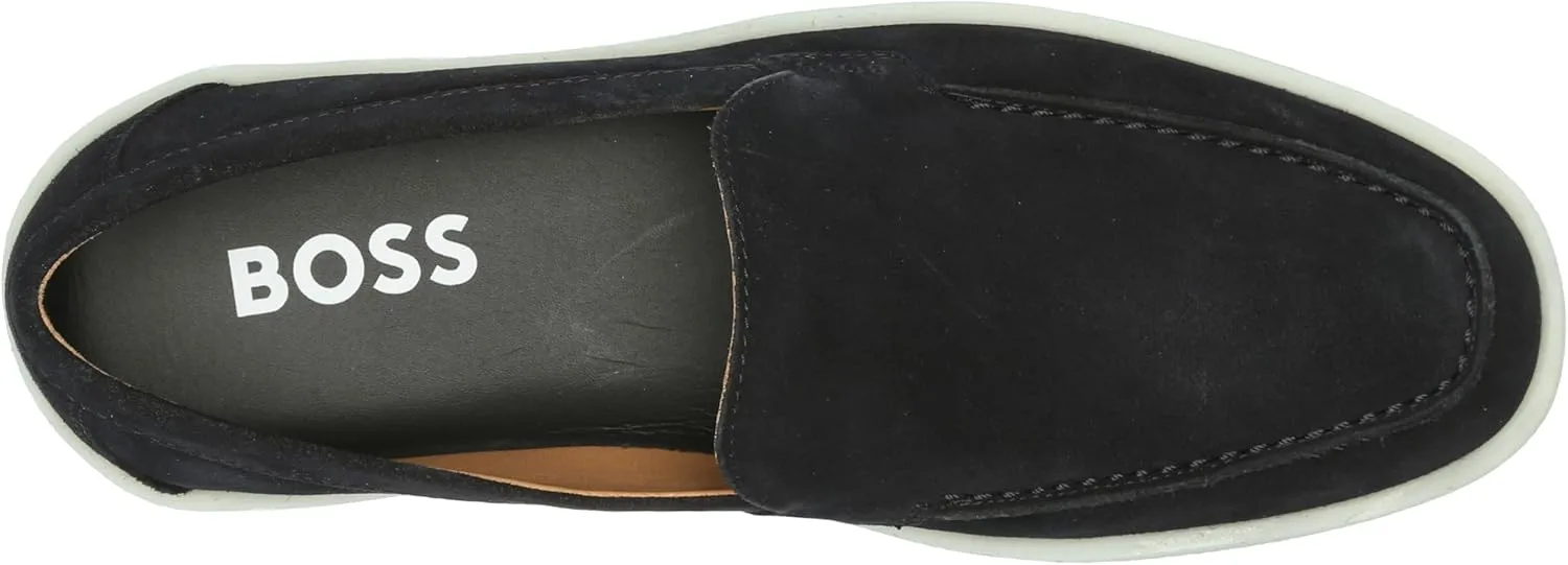 BOSS Women's Suede Loafer with Rubber Sole