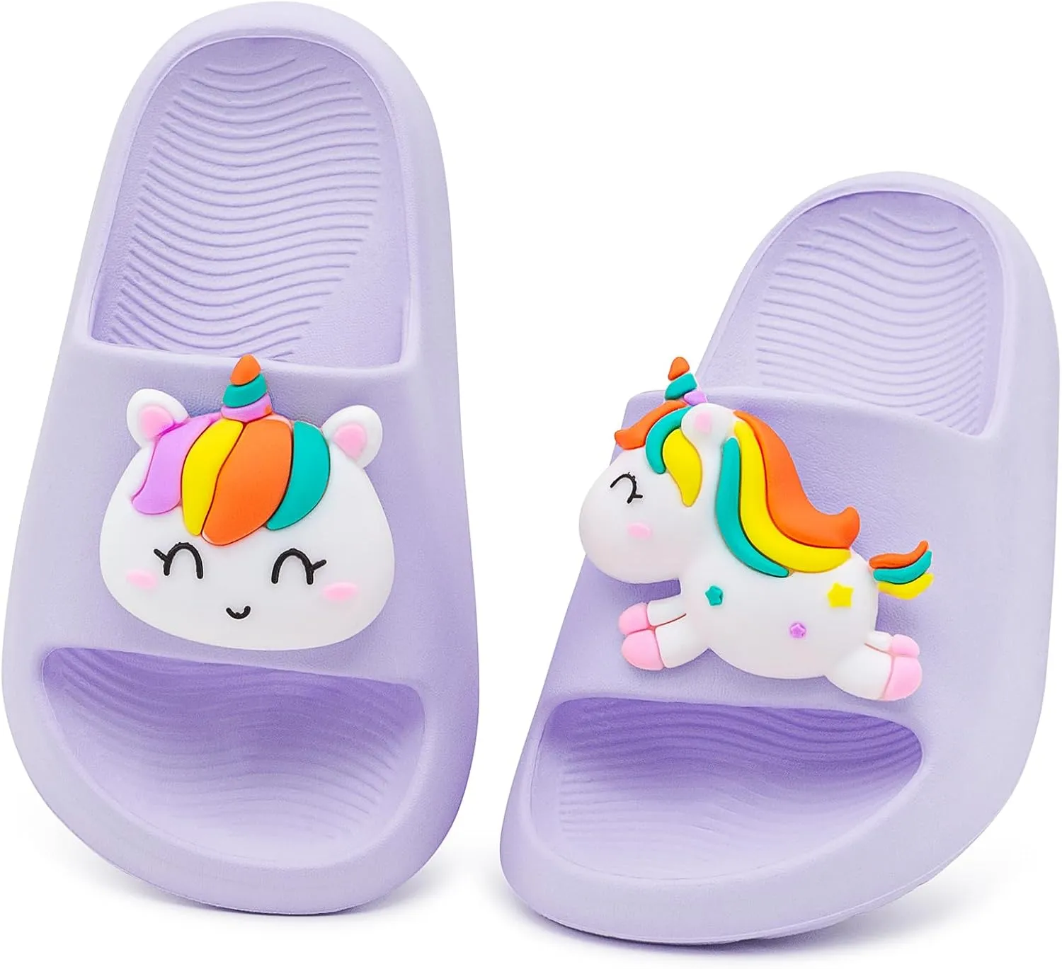 Boys Girls Cloud Unicorn Slide Sandals Non-slip Comfy Cushioned Thick Sole Shower Pool Slippers Summer Beach Water Shoes Indoor & Outdoor