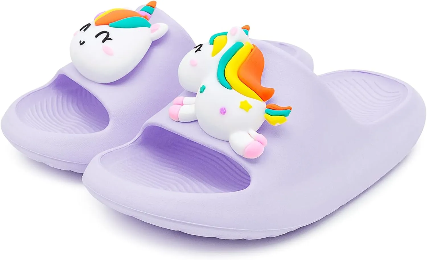 Boys Girls Cloud Unicorn Slide Sandals Non-slip Comfy Cushioned Thick Sole Shower Pool Slippers Summer Beach Water Shoes Indoor & Outdoor