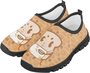 Boys Girls Slip On Shoes Kids Soft Casual Loafers Lightweight Non Slip Low Top Outdoors Walking Hiking Sneakers Black Sole Size 11-15