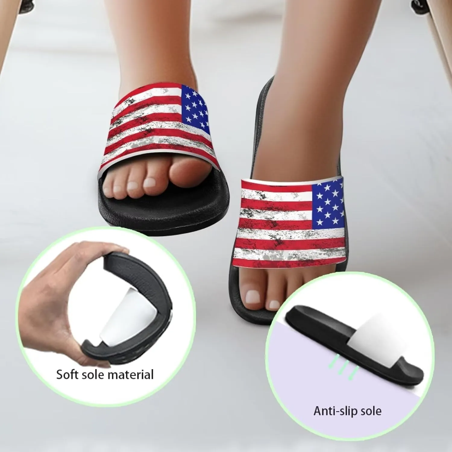Boys Sandals with EVA Soft Sole Lightweight Slip-On Beach Slippers
