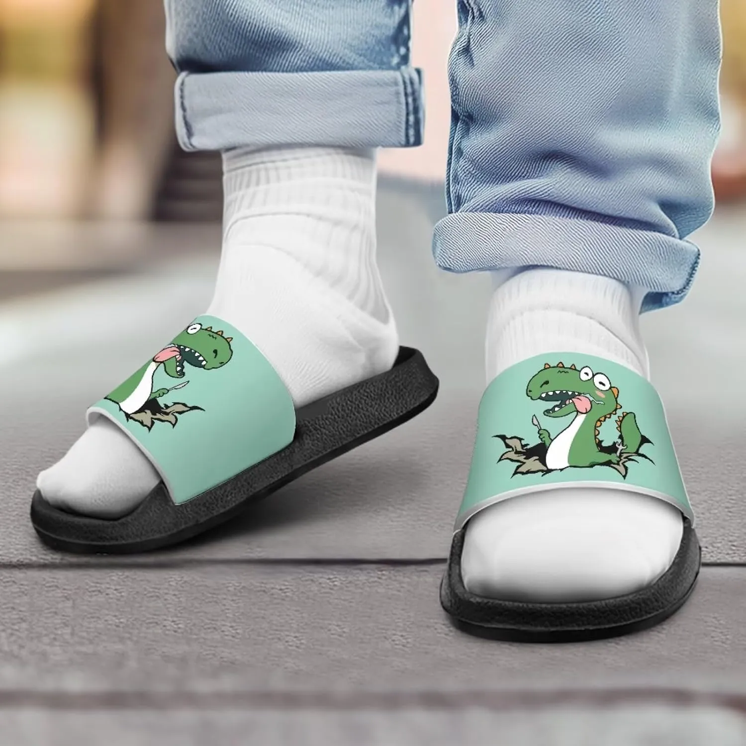 Boys Sandals with EVA Soft Sole Lightweight Slip-On Beach Slippers