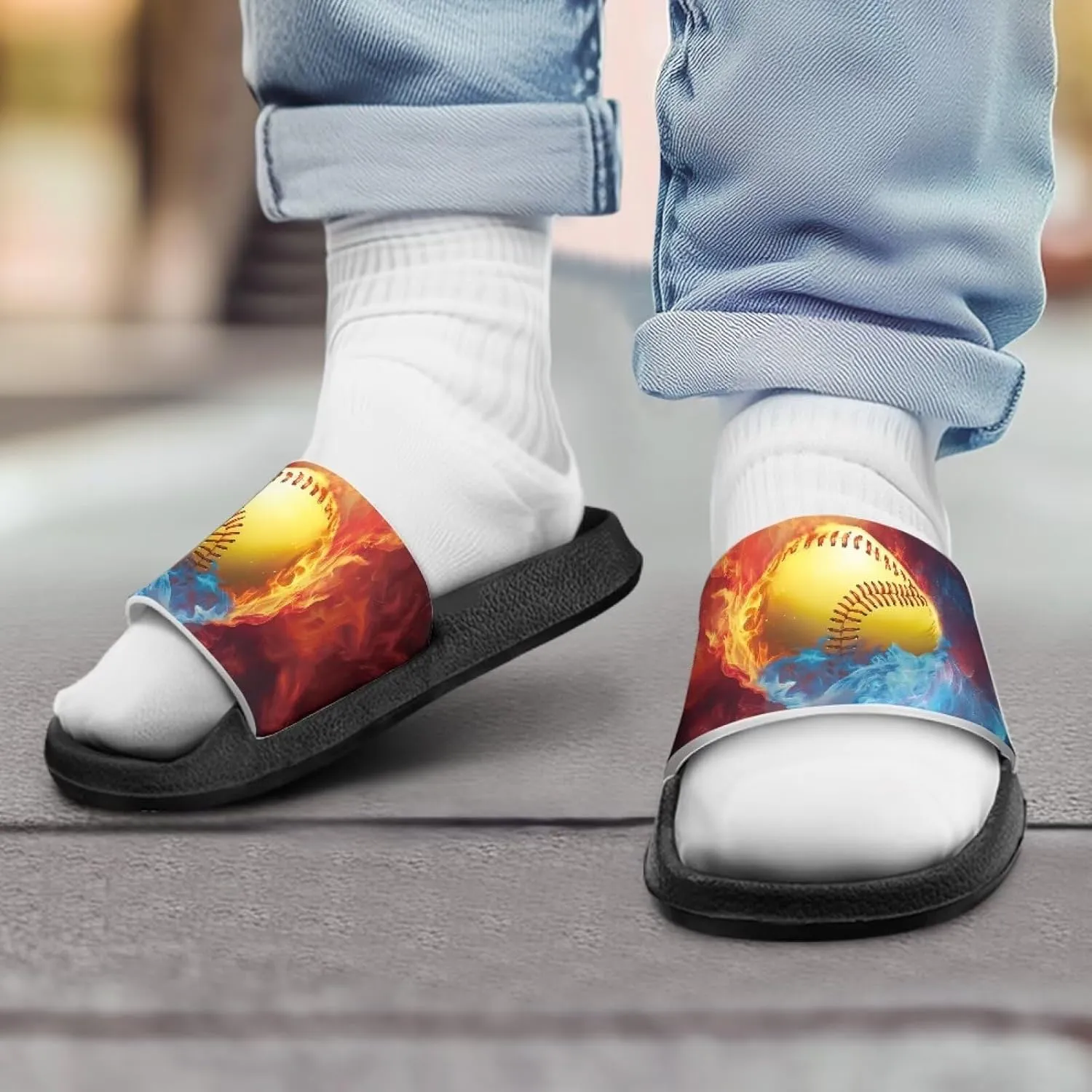 Boys Sandals with EVA Soft Sole Lightweight Slip-On Beach Slippers