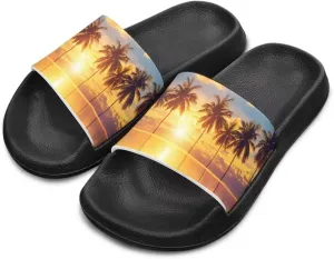 Boys Slide Sandals Trendy Print Shower Shoes for Kids Lightweight Summer Slippers