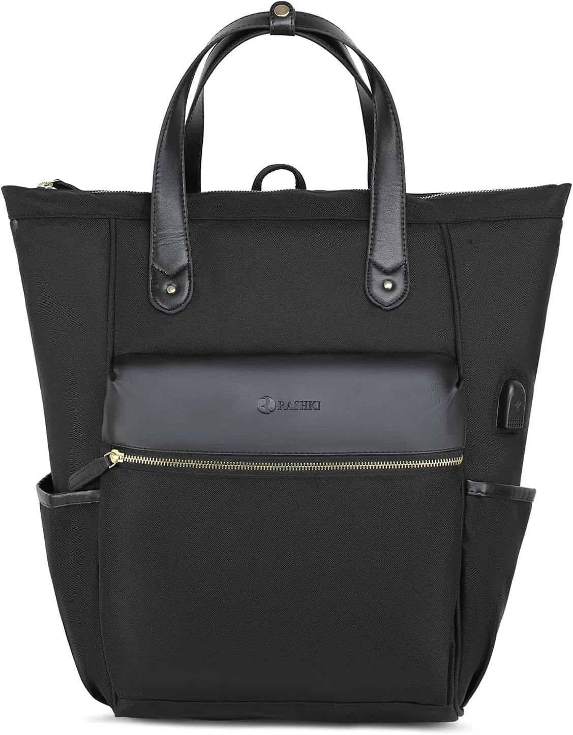 Bria - Women’s Tote & Convertible Backpack | 15.6" Laptop Bag | Stylish Work, Office & Travel Bag | Vegan Leather (Black)