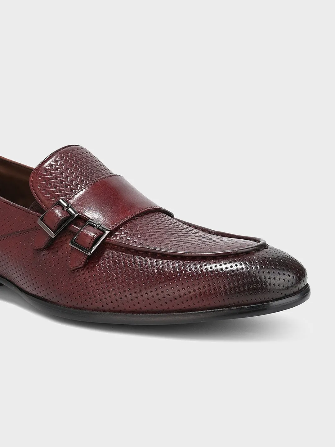 Brown Leather Monk Shoes