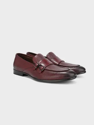 Brown Leather Monk Shoes