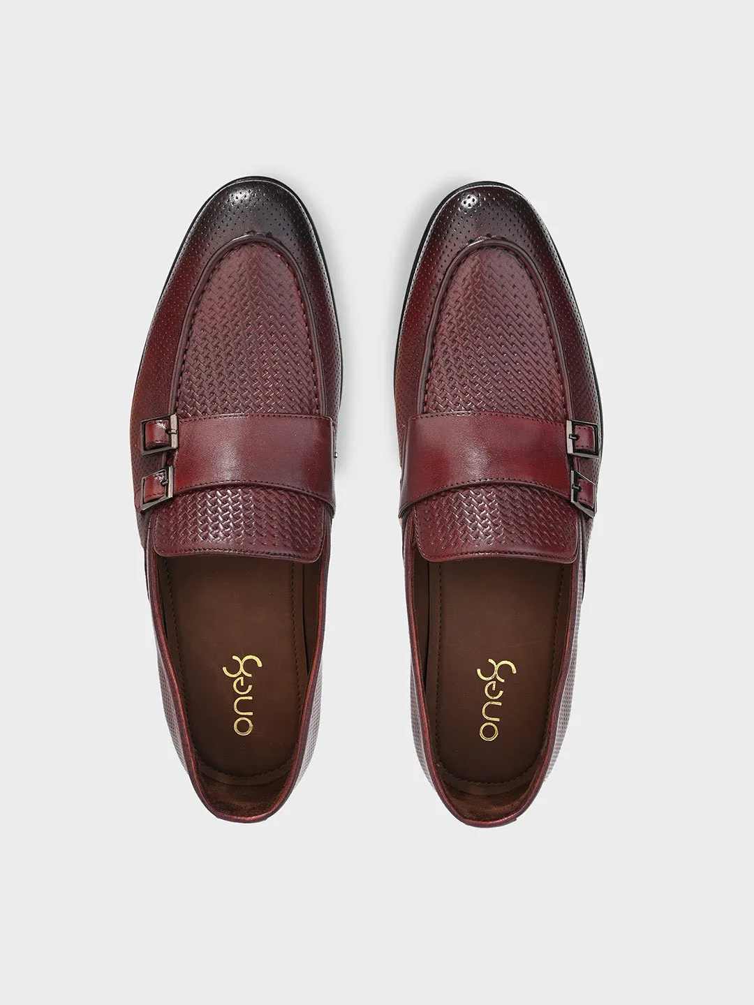 Brown Leather Monk Shoes