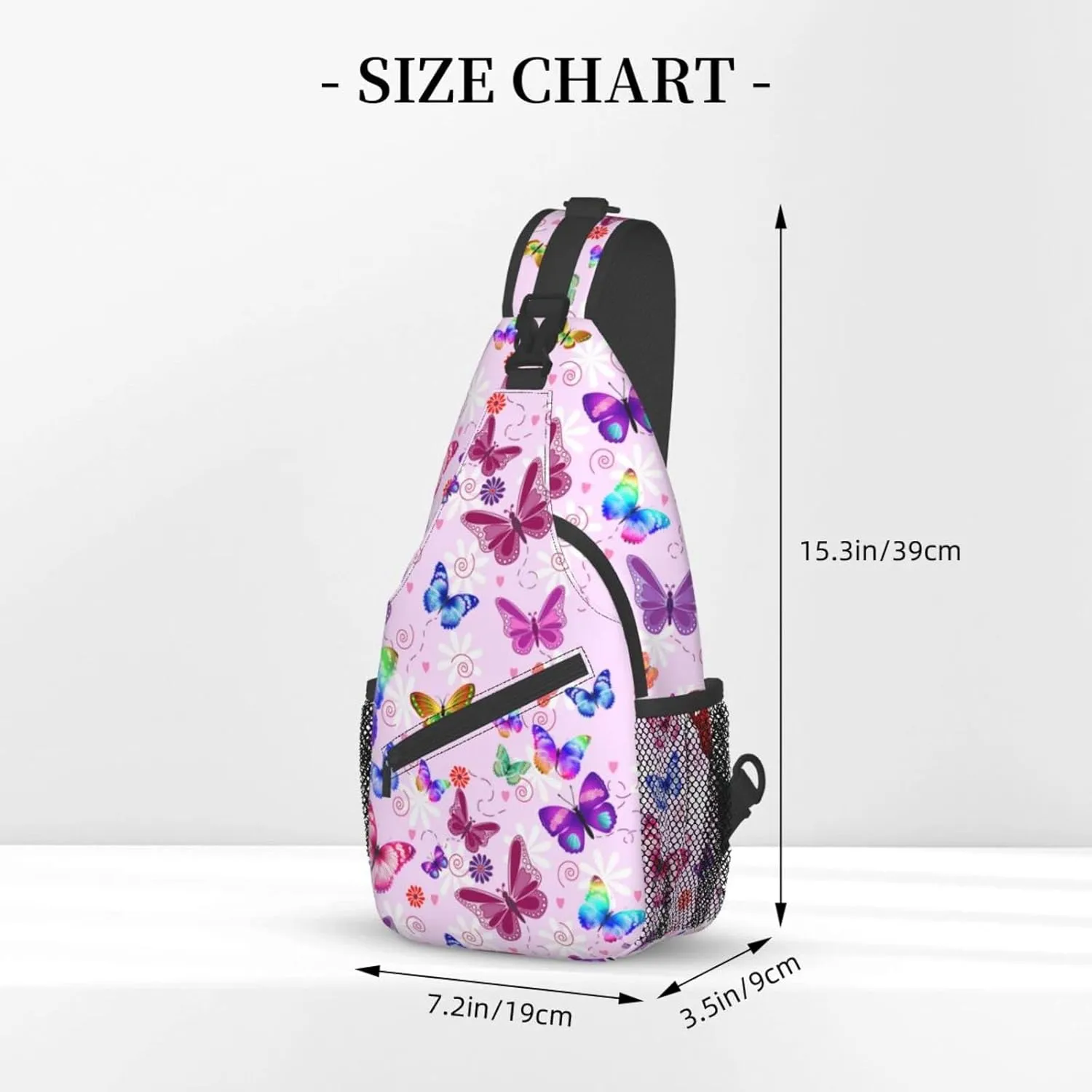 Butterflies Sling Bag Travel Crossbody Bag Chest Daypack Hiking Shoulder Bag For Men Women