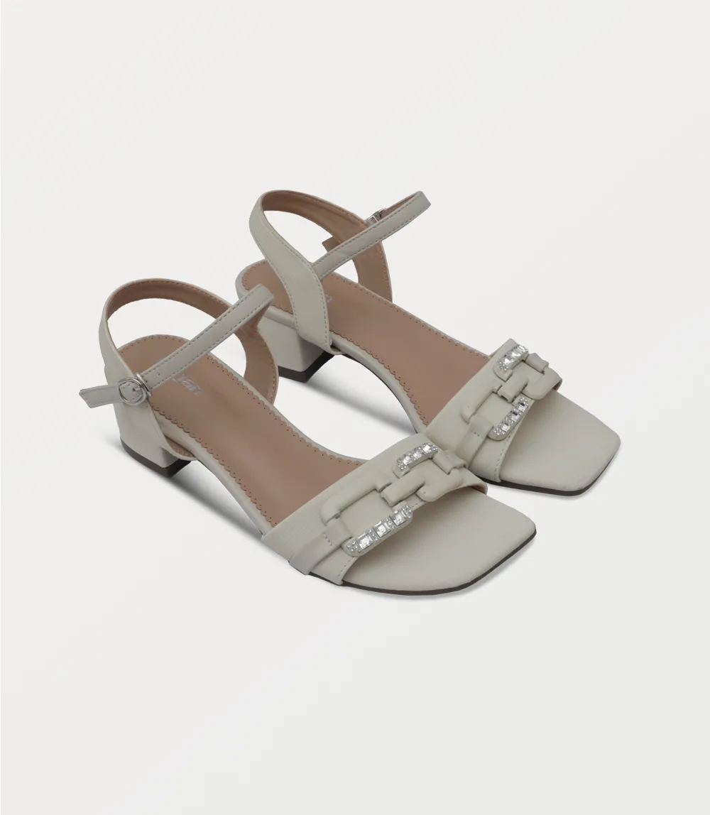 BW10427-BEIGE-Women Sandal Heels