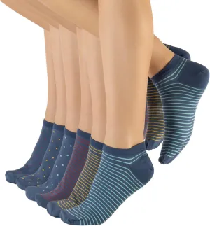 CALZITALY 6 Pairs Unisex Ankle Liner Socks, Opaque Trainer Socks In Microfiber