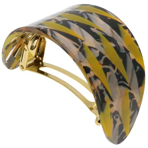 Camila Paris CP3173 French Hair Barrette, Hair Ponytail Holder for Fine Long Hair, Handmade Mustard, Strong Hold Grip Hair Clips for Women, No Slip Styling Girls Hair Accessories, Made in France