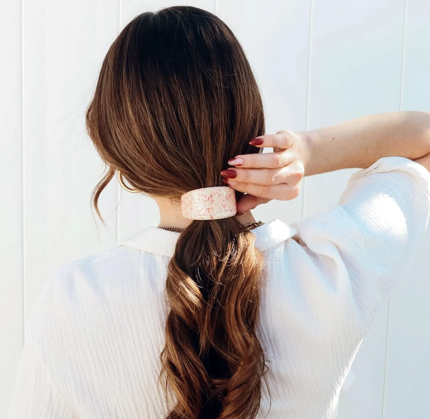 Camila Paris CP3234 French Hair Barrette, Hair Ponytail Holder for Fine Long Hair, Beige Automatic Strong Hold Grip Hair Clips for Women, No Slip Styling Girls Hair Accessories, Made in France