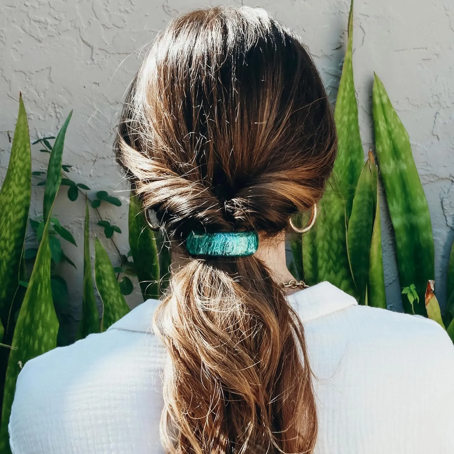 Camila Paris CP3300 French Hair Barrette, Hair Ponytail Holder for Fine Long Hair, Turquoise, Strong Hold Grip Hair Clips for Women, No Slip Styling Girls Hair Accessories, Made in France