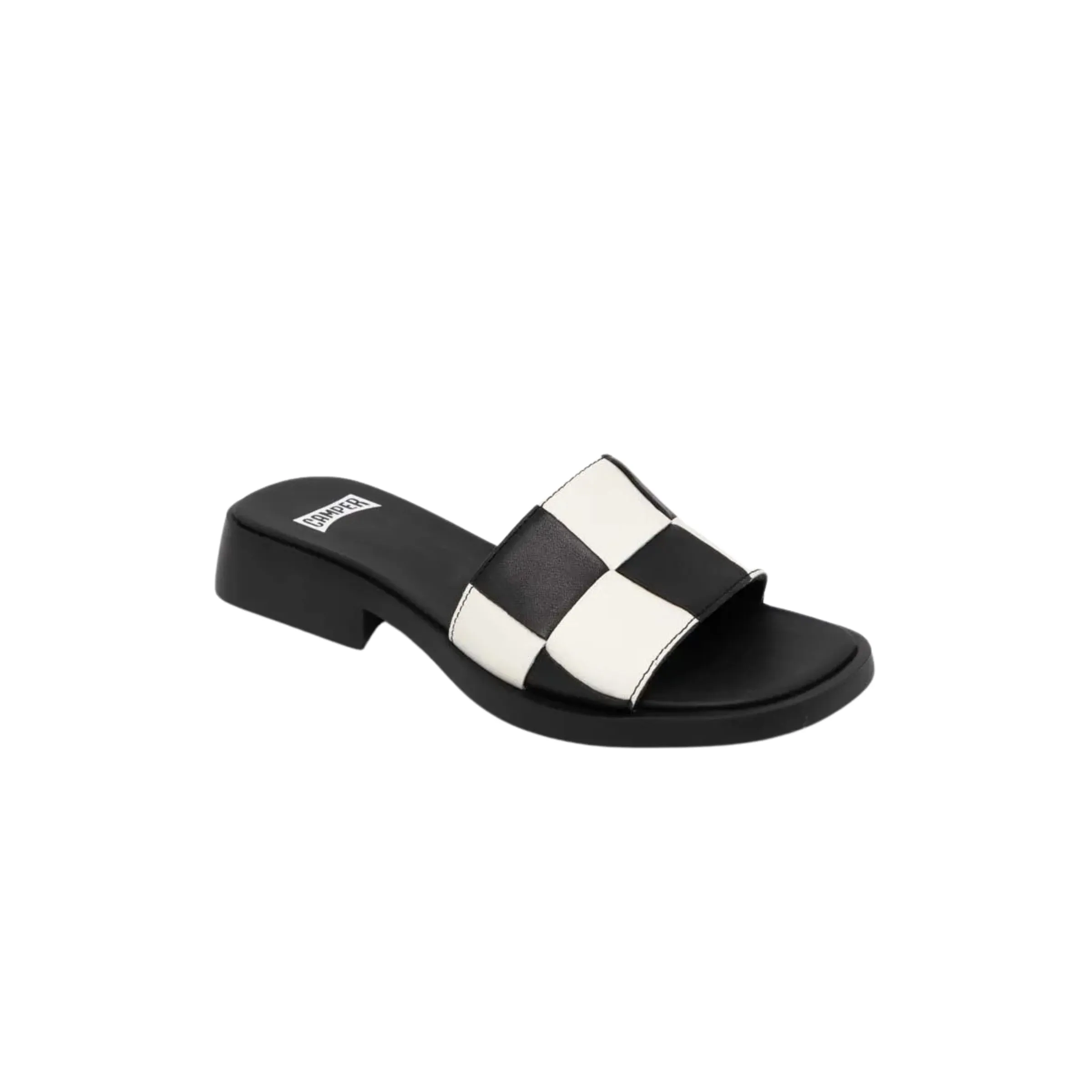 Camper Slide Ladies Gobi Check Black-White