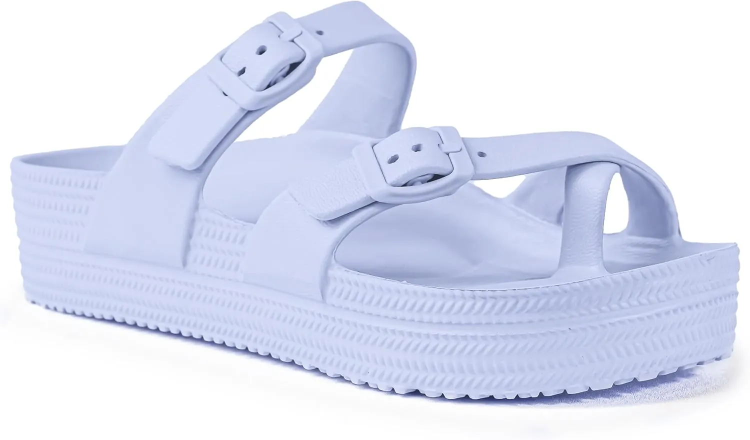 CAMVAVSR Womens Sandals with Arch Support - Comfortable Adjustable Buckles Beach Slides - Lightweight Summer Platform Sandal Chunky Cushioned