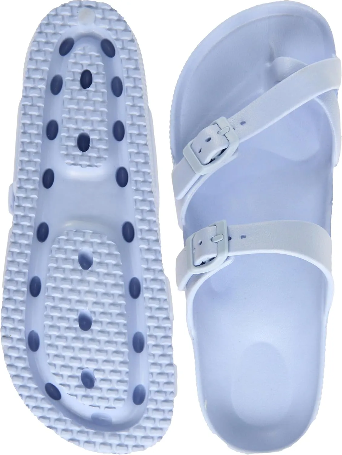 CAMVAVSR Womens Sandals with Arch Support - Comfortable Adjustable Buckles Beach Slides - Lightweight Summer Platform Sandal Chunky Cushioned