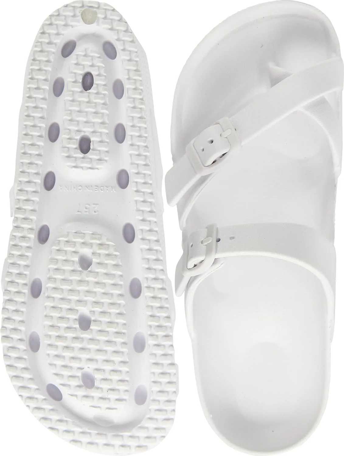 CAMVAVSR Womens Sandals with Arch Support - Comfortable Adjustable Buckles Beach Slides - Lightweight Summer Platform Sandal Chunky Cushioned