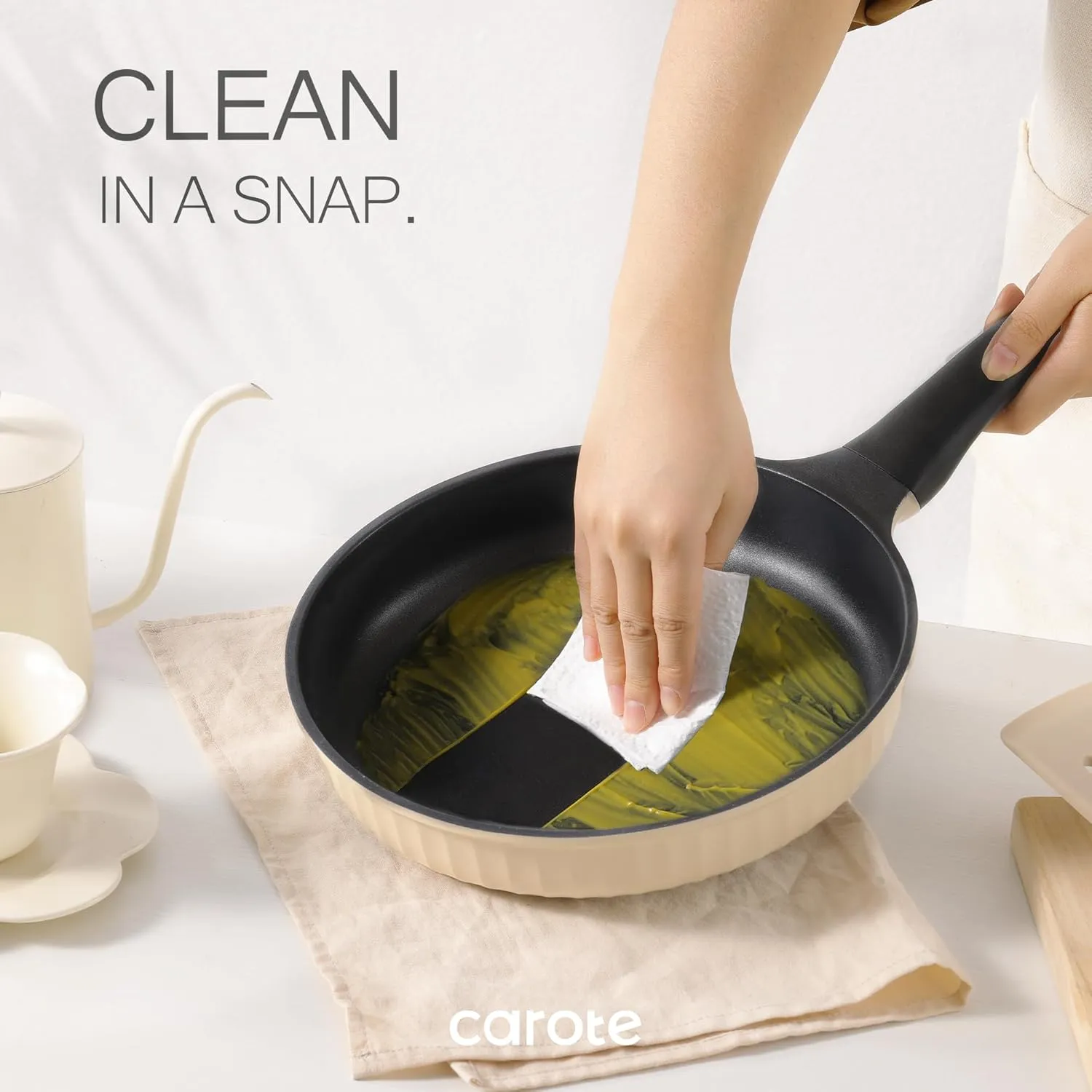 CAROTE Pots and Pans Set, Nonstick Cookware Set, Induction Cookware, Non Stick Kitchen Cooking Set, with Frying Pans Set,Egg Pan