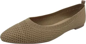 CasfelRen Women's Classic Ballet Flats, Pointed Toe Comfortable Dress Shoes Flats, Soft Knit Slip On Flats Shoes for Women