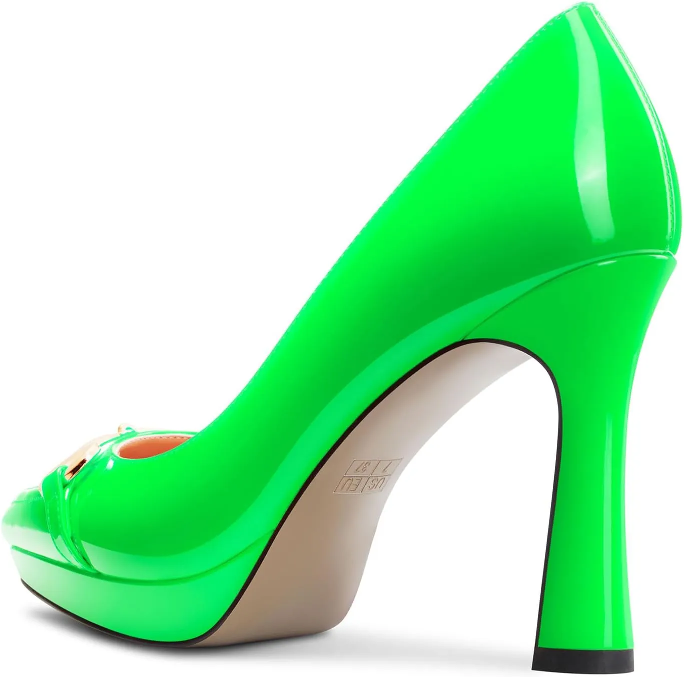 Castamere Womens High Platform Heel Pointed Toe Slip-on Metal Chain Pumps Wedding Office Casual 3.9 Inches Heels